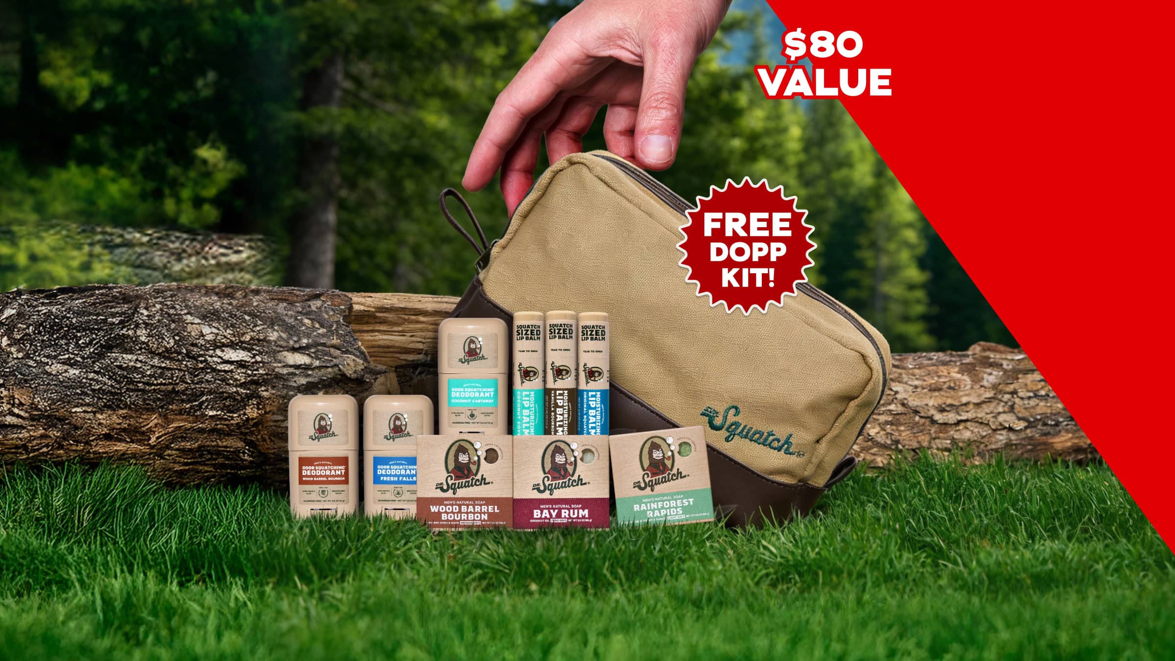 Dr. Squatch Soap Travel Trio + FREE Dopp Kit